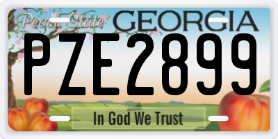 GA license plate PZE2899