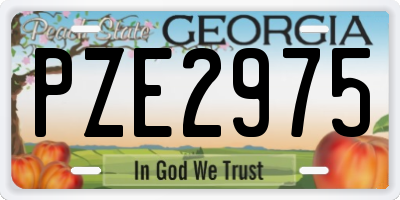 GA license plate PZE2975