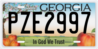 GA license plate PZE2997