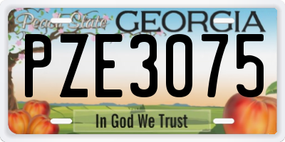 GA license plate PZE3075