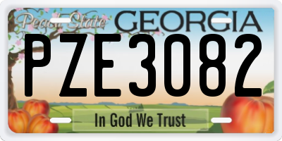 GA license plate PZE3082