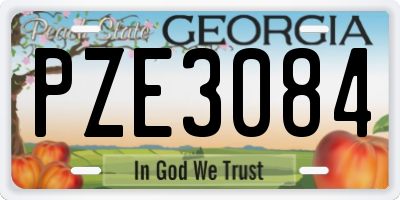 GA license plate PZE3084