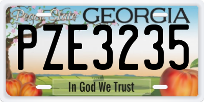 GA license plate PZE3235