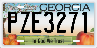 GA license plate PZE3271