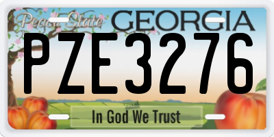 GA license plate PZE3276