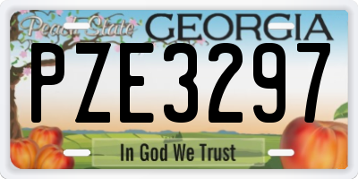 GA license plate PZE3297