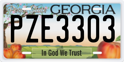 GA license plate PZE3303