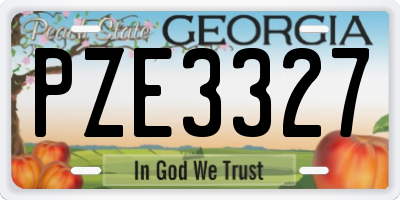 GA license plate PZE3327