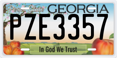 GA license plate PZE3357