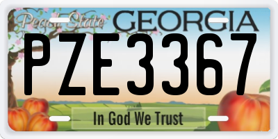 GA license plate PZE3367