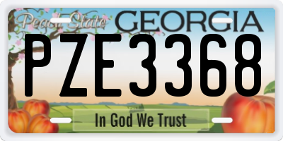 GA license plate PZE3368