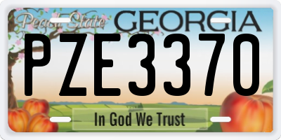 GA license plate PZE3370