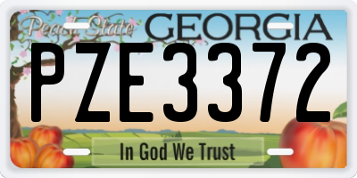 GA license plate PZE3372