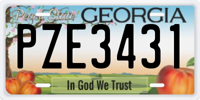 GA license plate PZE3431