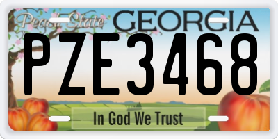 GA license plate PZE3468