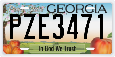 GA license plate PZE3471