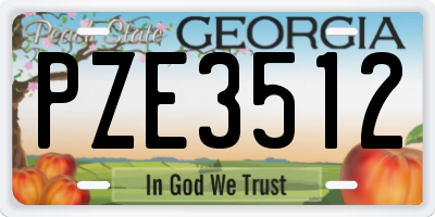 GA license plate PZE3512