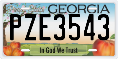 GA license plate PZE3543