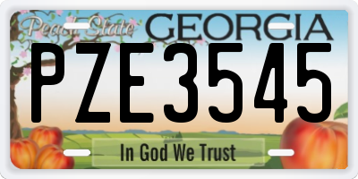 GA license plate PZE3545