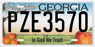 GA license plate PZE3570