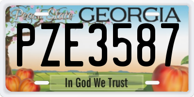 GA license plate PZE3587