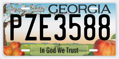 GA license plate PZE3588