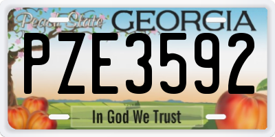 GA license plate PZE3592