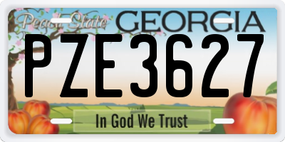 GA license plate PZE3627
