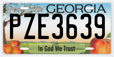GA license plate PZE3639