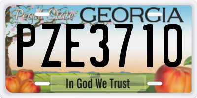 GA license plate PZE3710
