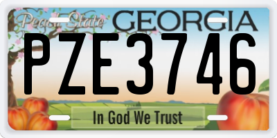 GA license plate PZE3746