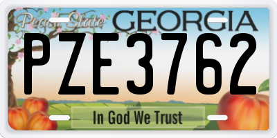 GA license plate PZE3762