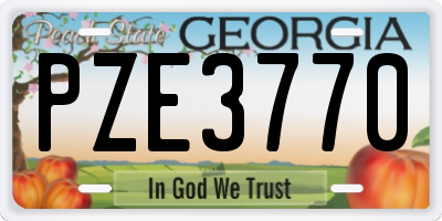 GA license plate PZE3770