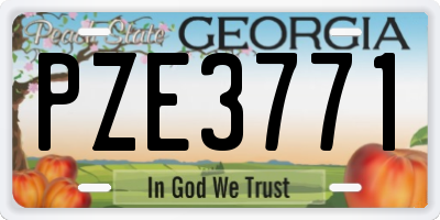 GA license plate PZE3771
