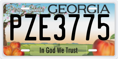 GA license plate PZE3775