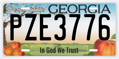 GA license plate PZE3776