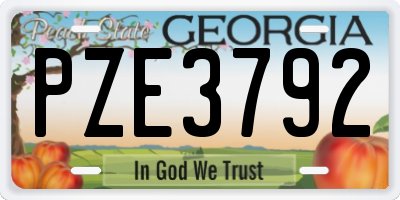 GA license plate PZE3792