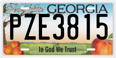 GA license plate PZE3815