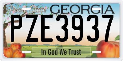 GA license plate PZE3937