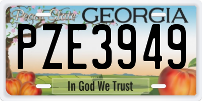 GA license plate PZE3949