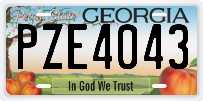 GA license plate PZE4043