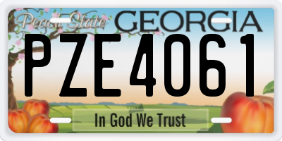 GA license plate PZE4061