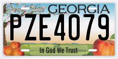 GA license plate PZE4079