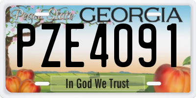 GA license plate PZE4091