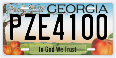 GA license plate PZE4100