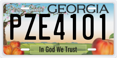 GA license plate PZE4101