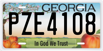 GA license plate PZE4108