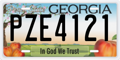 GA license plate PZE4121