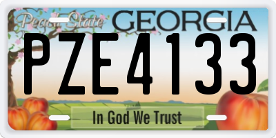 GA license plate PZE4133