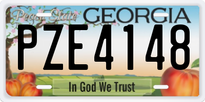 GA license plate PZE4148